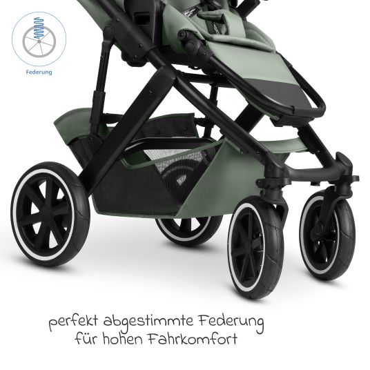 ABC Design Set passeggino 3in1 Salsa 5 Air - incluso navicella, seggiolino auto Pebble Pro, seggiolino sportivo con pacchetto accessori XXL - Pino