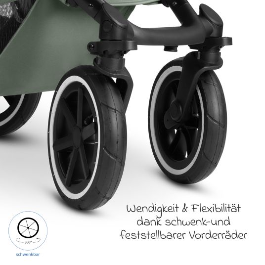 ABC Design Set passeggino 3in1 Salsa 5 Air - incluso navicella, seggiolino auto Pebble Pro, seggiolino sportivo con pacchetto accessori XXL - Pino