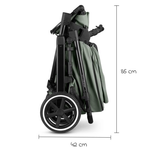 ABC Design Set passeggino 3in1 Salsa 5 Air - incluso navicella, seggiolino auto Pebble Pro, seggiolino sportivo con pacchetto accessori XXL - Pino