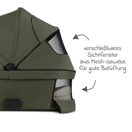 ABC Design Set passeggino 3in1 Salsa 5 Air - incluso navicella, seggiolino auto Pebble Pro, seggiolino sportivo con pacchetto accessori XXL - Pure - Avocado