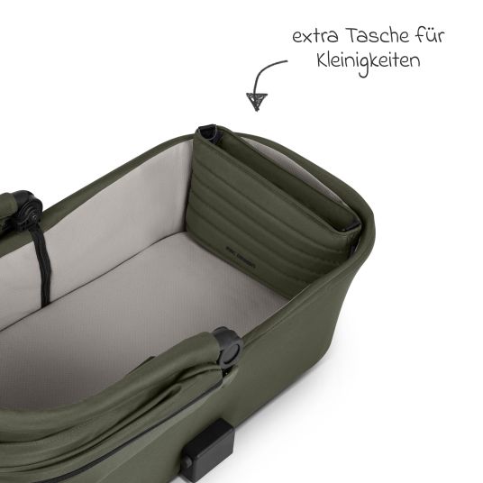 ABC Design Set passeggino 3in1 Salsa 5 Air - incluso navicella, seggiolino auto Pebble Pro, seggiolino sportivo con pacchetto accessori XXL - Pure - Avocado