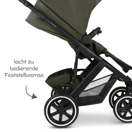 ABC Design Set passeggino 3in1 Salsa 5 Air - incluso navicella, seggiolino auto Pebble Pro, seggiolino sportivo con pacchetto accessori XXL - Pure - Avocado