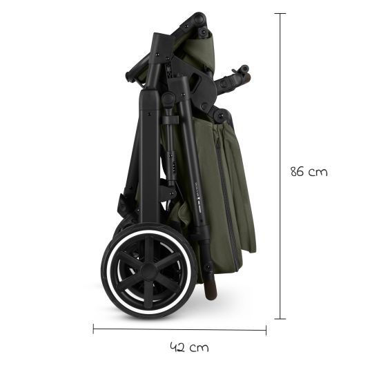 ABC Design Set passeggino 3in1 Salsa 5 Air - incluso navicella, seggiolino auto Pebble Pro, seggiolino sportivo con pacchetto accessori XXL - Pure - Avocado