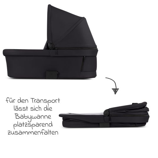 ABC Design 3in1 Kinderwagen-Set Salsa 5 Air - inkl. Babywanne, Autositz Pebble Pro, Sportsitz mit XXL Zubehörpaket - Pure - Coal