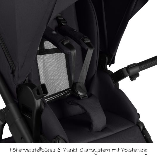 ABC Design 3in1 Kinderwagen-Set Salsa 5 Air - inkl. Babywanne, Autositz Pebble Pro, Sportsitz mit XXL Zubehörpaket - Pure - Coal