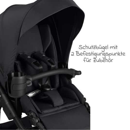 ABC Design 3in1 Kinderwagen-Set Salsa 5 Air - inkl. Babywanne, Autositz Pebble Pro, Sportsitz mit XXL Zubehörpaket - Pure - Coal