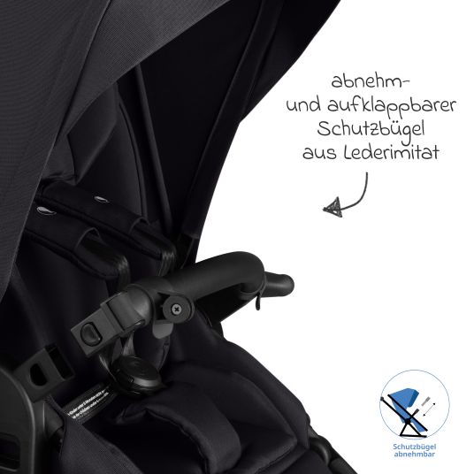 ABC Design 3in1 Kinderwagen-Set Salsa 5 Air - inkl. Babywanne, Autositz Pebble Pro, Sportsitz mit XXL Zubehörpaket - Pure - Coal