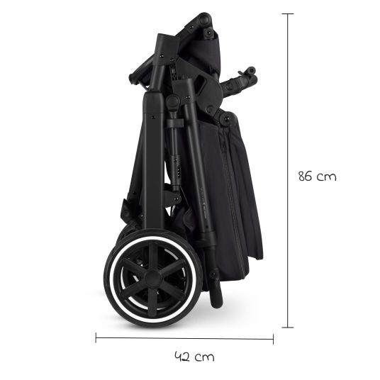 ABC Design 3in1 Kinderwagen-Set Salsa 5 Air - inkl. Babywanne, Autositz Pebble Pro, Sportsitz mit XXL Zubehörpaket - Pure - Coal