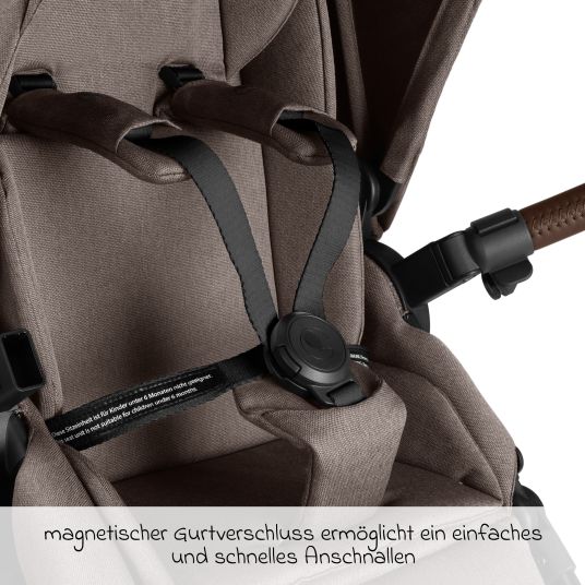 ABC Design Set passeggino 3in1 Salsa 5 Air - incluso navicella, seggiolino auto Pebble Pro, seggiolino sportivo con pacchetto accessori XXL - Pure - Nature