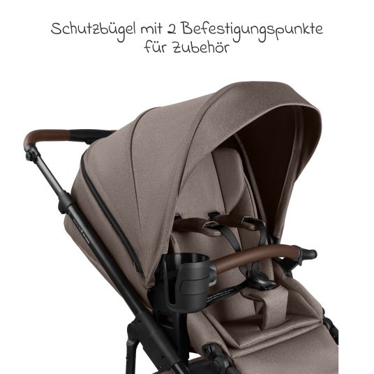 ABC Design Set passeggino 3in1 Salsa 5 Air - incluso navicella, seggiolino auto Pebble Pro, seggiolino sportivo con pacchetto accessori XXL - Pure - Nature