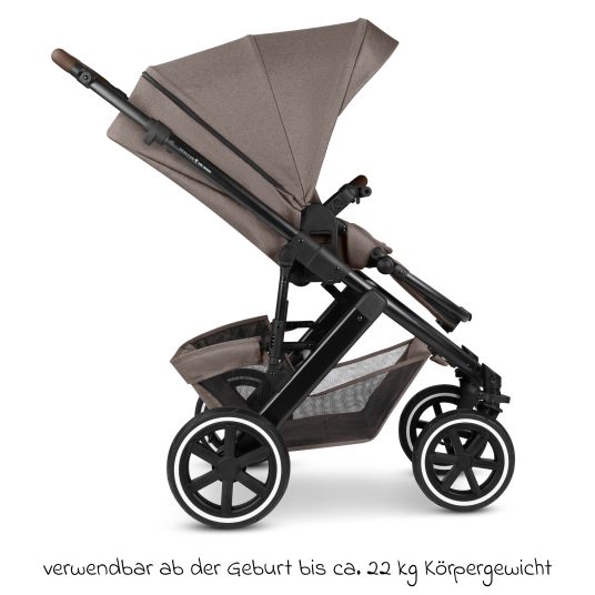 ABC Design Set passeggino 3in1 Salsa 5 Air - incluso navicella, seggiolino auto Pebble Pro, seggiolino sportivo con pacchetto accessori XXL - Pure - Nature