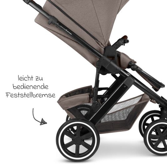 ABC Design Set passeggino 3in1 Salsa 5 Air - incluso navicella, seggiolino auto Pebble Pro, seggiolino sportivo con pacchetto accessori XXL - Pure - Nature