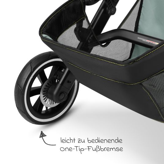 ABC Design 3in1 Kinderwagen-Set Salsa Run - Babywanne, Babyschale Tulip, Sportsitz mit XXL Zubehörpaket (mit Sportzulassung, Luftbereifung & Handbremse) - Aqua