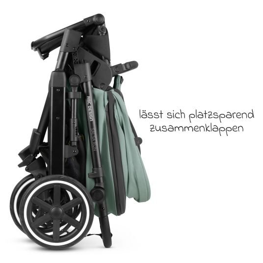 ABC Design 3in1 Kinderwagen-Set Salsa Run - Babywanne, Babyschale Tulip, Sportsitz mit XXL Zubehörpaket (mit Sportzulassung, Luftbereifung & Handbremse) - Aqua