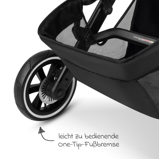 ABC Design 3in1 Kinderwagen-Set Salsa Run - Babywanne, Babyschale Tulip, Sportsitz mit XXL Zubehörpaket (mit Sportzulassung, Luftbereifung & Handbremse) - Ink