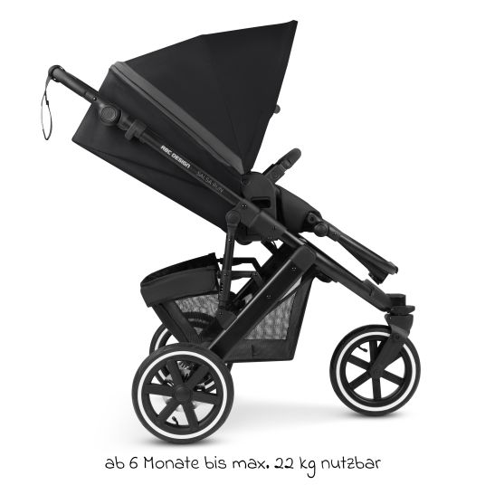 ABC Design 3in1 Kinderwagen-Set Salsa Run - Babywanne, Babyschale Tulip, Sportsitz mit XXL Zubehörpaket (mit Sportzulassung, Luftbereifung & Handbremse) - Ink