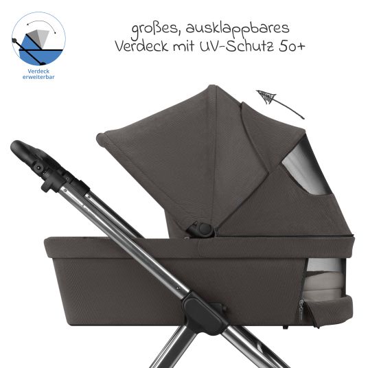 ABC Design 3in1 stroller set Samba 2 - incl. carrycot, car seat Pebble Pro, sports seat with XXL accessory package - Almond