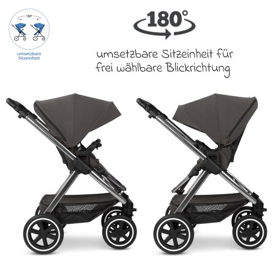 ABC Design 3in1 stroller set Samba 2 - incl. carrycot, car seat Pebble Pro, sports seat with XXL accessory package - Almond