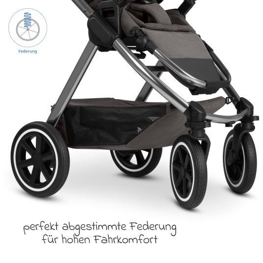 ABC Design 3in1 stroller set Samba 2 - incl. carrycot, car seat Pebble Pro, sports seat with XXL accessory package - Almond