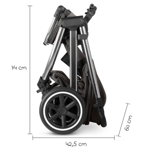 ABC Design 3in1 stroller set Samba 2 - incl. carrycot, car seat Pebble Pro, sports seat with XXL accessory package - Almond