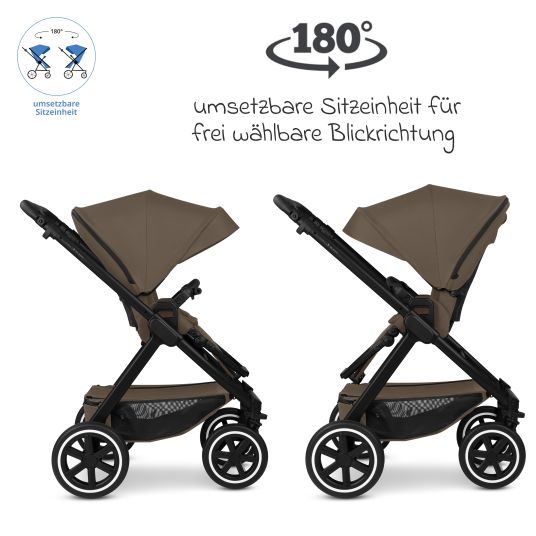 ABC Design 3in1 stroller set Samba 2 - incl. carrycot, Pebble Pro car seat, sports seat with XXL accessory pack - Dark Brown