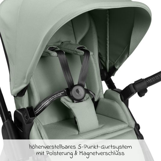 ABC Design Set passeggino 3in1 Samba 2 - incluso navicella, seggiolino auto Pebble Pro, seggiolino sportivo con pacchetto accessori XXL - Pino