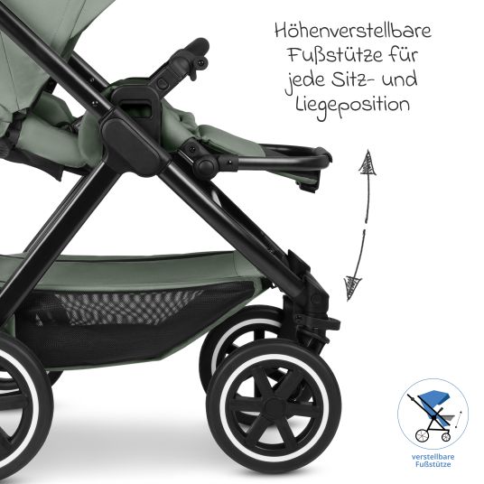 ABC Design Set passeggino 3in1 Samba 2 - incluso navicella, seggiolino auto Pebble Pro, seggiolino sportivo con pacchetto accessori XXL - Pino