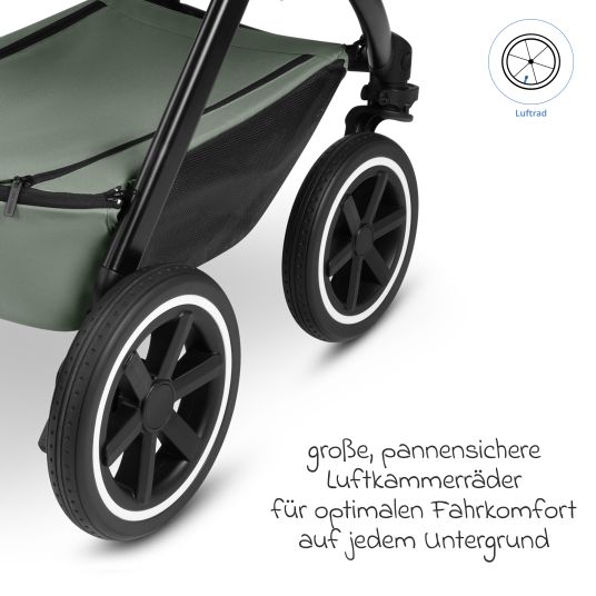 ABC Design Set passeggino 3in1 Samba 2 - incluso navicella, seggiolino auto Pebble Pro, seggiolino sportivo con pacchetto accessori XXL - Pino