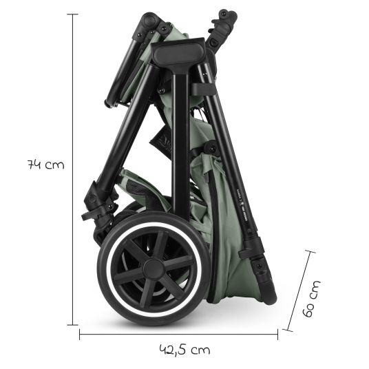 ABC Design Set passeggino 3in1 Samba 2 - incluso navicella, seggiolino auto Pebble Pro, seggiolino sportivo con pacchetto accessori XXL - Pino