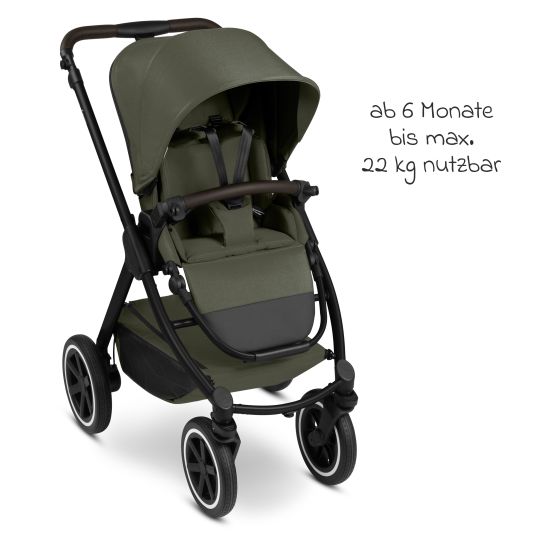 ABC Design Set passeggino 3in1 Samba 2 - incluso navicella, seggiolino auto Pebble Pro, seggiolino sportivo con pacchetto accessori XXL - Pure - Avocado