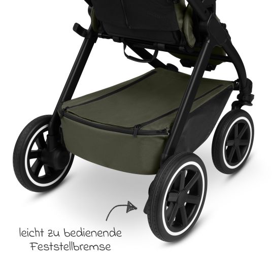 ABC Design Set passeggino 3in1 Samba 2 - incluso navicella, seggiolino auto Pebble Pro, seggiolino sportivo con pacchetto accessori XXL - Pure - Avocado