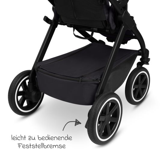 ABC Design Set passeggino 3in1 Samba 2 - incluso navicella, seggiolino auto Pebble Pro, seggiolino sportivo con pacchetto accessori XXL - Pure - Coal