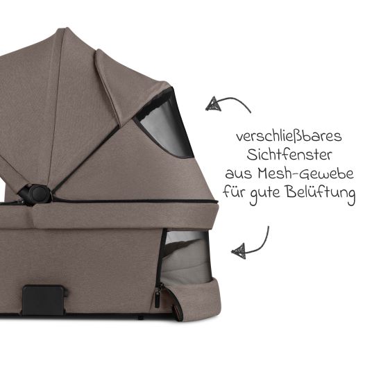 ABC Design 3in1 Kinderwagen-Set Samba 2 - inkl. Babywanne, Autositz Pebble Pro, Sportsitz mit XXL Zubehörpaket - Pure - Nature