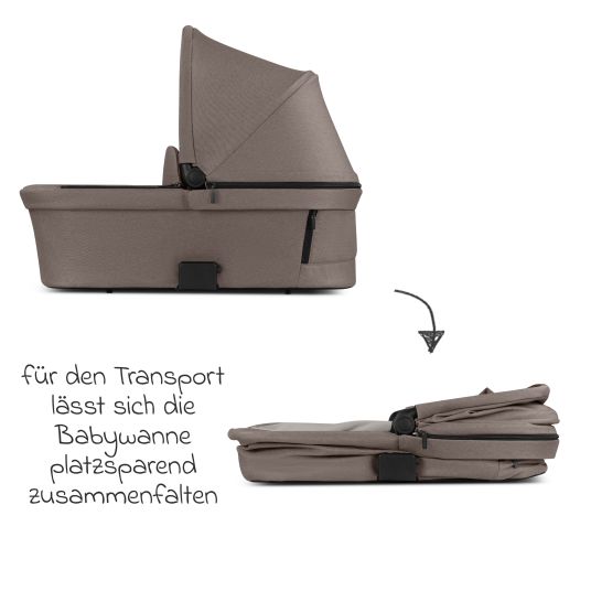 ABC Design 3in1 Kinderwagen-Set Samba 2 - inkl. Babywanne, Autositz Pebble Pro, Sportsitz mit XXL Zubehörpaket - Pure - Nature