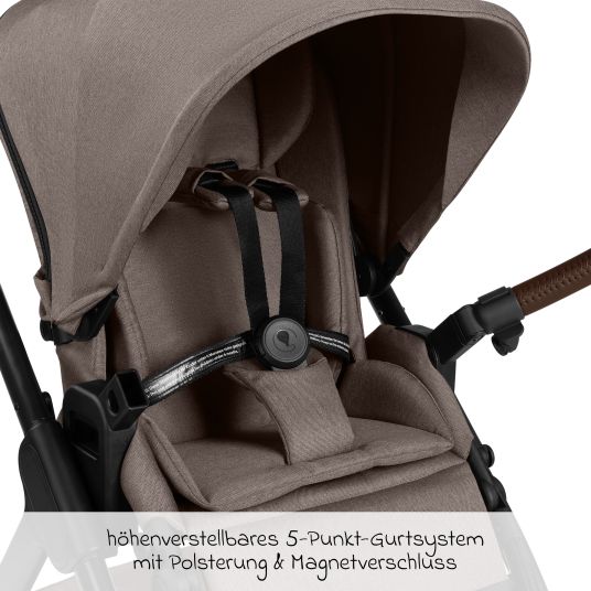 ABC Design 3in1 Kinderwagen-Set Samba 2 - inkl. Babywanne, Autositz Pebble Pro, Sportsitz mit XXL Zubehörpaket - Pure - Nature