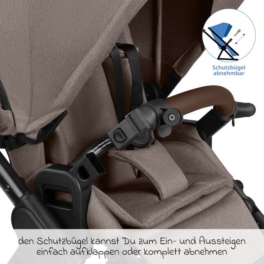 ABC Design 3in1 Kinderwagen-Set Samba 2 - inkl. Babywanne, Autositz Pebble Pro, Sportsitz mit XXL Zubehörpaket - Pure - Nature