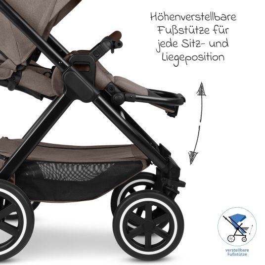 ABC Design 3in1 Kinderwagen-Set Samba 2 - inkl. Babywanne, Autositz Pebble Pro, Sportsitz mit XXL Zubehörpaket - Pure - Nature