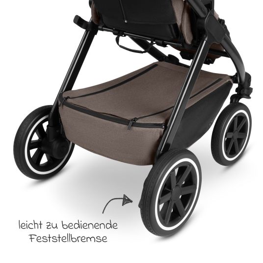 ABC Design 3in1 Kinderwagen-Set Samba 2 - inkl. Babywanne, Autositz Pebble Pro, Sportsitz mit XXL Zubehörpaket - Pure - Nature