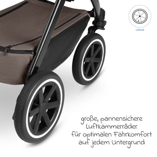 ABC Design 3in1 Kinderwagen-Set Samba 2 - inkl. Babywanne, Autositz Pebble Pro, Sportsitz mit XXL Zubehörpaket - Pure - Nature