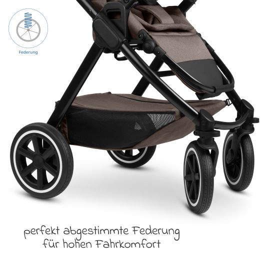 ABC Design 3in1 Kinderwagen-Set Samba 2 - inkl. Babywanne, Autositz Pebble Pro, Sportsitz mit XXL Zubehörpaket - Pure - Nature