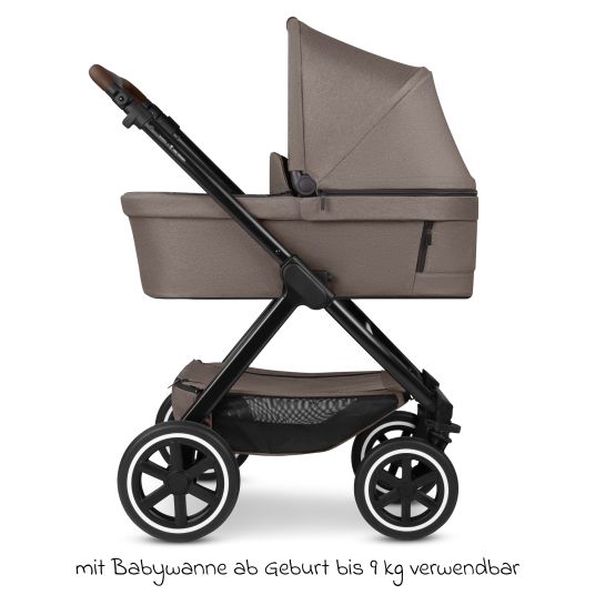 ABC Design 3in1 Kinderwagen-Set Samba 2 - inkl. Babywanne, Autositz Pebble Pro, Sportsitz mit XXL Zubehörpaket - Pure - Nature