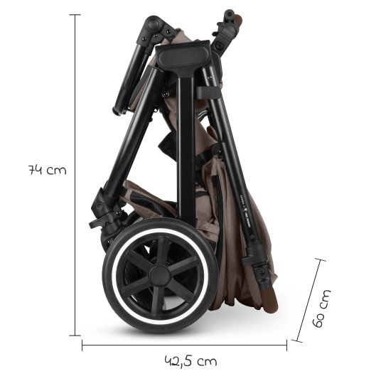 ABC Design 3in1 Kinderwagen-Set Samba 2 - inkl. Babywanne, Autositz Pebble Pro, Sportsitz mit XXL Zubehörpaket - Pure - Nature