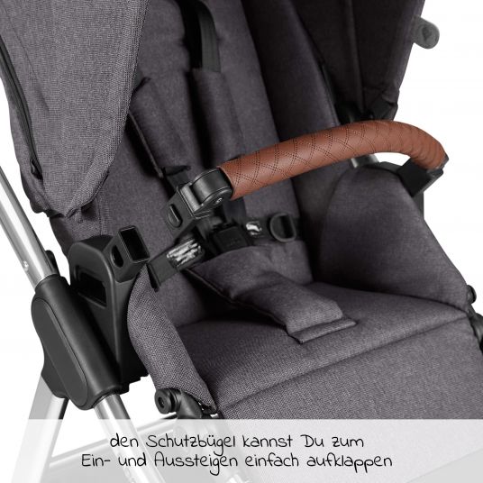 ABC Design 3in1 Stroller Set Samba - incl. Baby Car Seat Tulip & XXL Accessory Pack - Diamond Edition - Asphalt