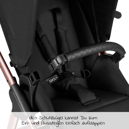 ABC Design Set passeggino Samba 3in1 - incluso marsupio Tulip e pacchetto accessori XXL - Diamond Edition - Oro rosa