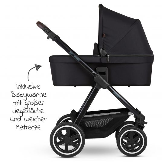 ABC Design 3in1 Kinderwagen-Set Samba - inkl. Babyschale Tulip & XXL Zubehörpaket - Fashion Edition - Midnight