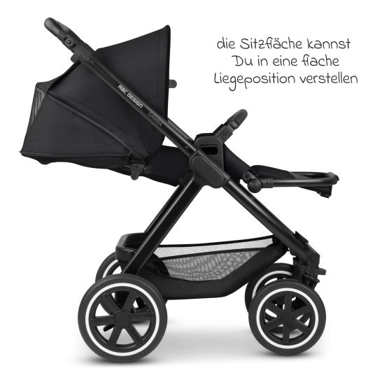 ABC Design 3in1 Samba baby carriage set - incl. carrycot, Pebble Pro car seat, sports seat, grasping toy, buggy book and XXL accessory pack - Ink