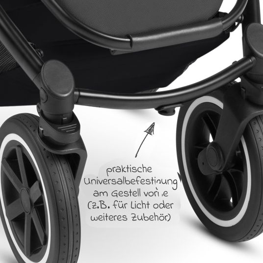 ABC Design 3in1 Samba baby carriage set - incl. carrycot, Pebble Pro car seat, sports seat, grasping toy, buggy book and XXL accessory pack - Ink