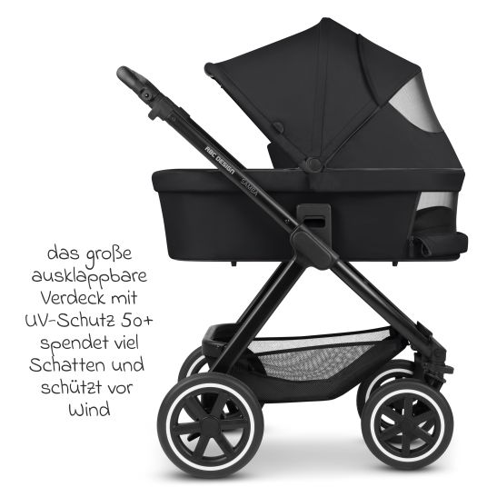 ABC Design 3in1 Kinderwagen-Set Samba - inkl. Babywanne, Autositz Pebble Pro, Sportsitz, Greifling, Buggybuch und XXL Zubehörpaket - Ink