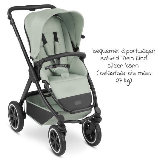 ABC Design Set passeggino Samba 3in1 - include navicella, seggiolino Pebble Pro, seggiolino sportivo, giocattolo da afferrare, libro del passeggino e pacchetto accessori XXL - Pino