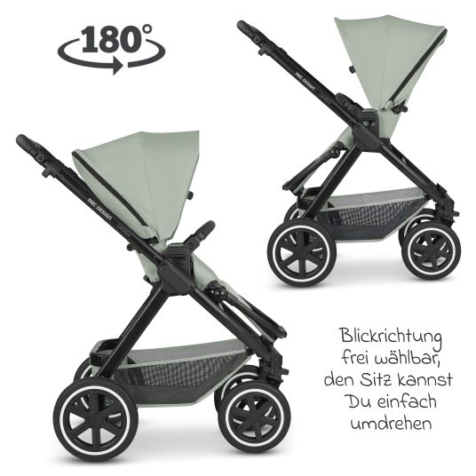 ABC Design 3in1 Kinderwagen-Set Samba - inkl. Babywanne, Autositz Pebble Pro, Sportsitz, Greifling, Buggybuch und XXL Zubehörpaket - Pine